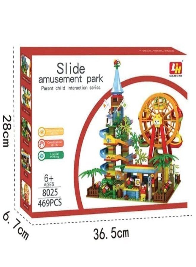 Bhavenu Playground Colourful Slide Amusement Park with Ferris Wheel Building Blocks Brick Set DIY Assembled Toys 469 pc - Image 2